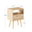 Table de bout en rotin 15,75 "avec tiroir et pieds en bois massif, table de chevet moderne, table d'appoint pour salon, chambre à coucher, naturel
