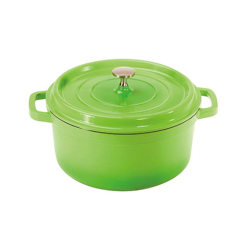 GET Cocotte en fonte d'aluminium antiadhésive ronde avec couvercle écoénergétique, Bleu