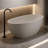 Beige 71'' Freestanding Soaking Bathtub, Solid Surface, Wear - , Ergonomic Fit For Comfortable Bath Bathtub With Overflow And Pop Up Drain, Non Permeable, Spacious Design Relax