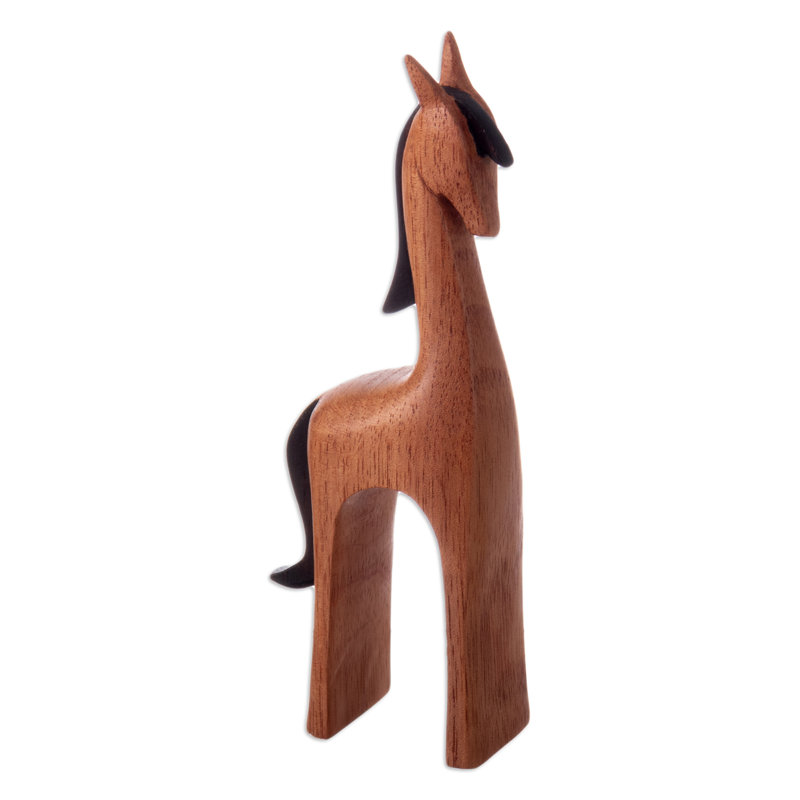 Sculpture de cheval en bois fabriquée à la main Loon Peak®