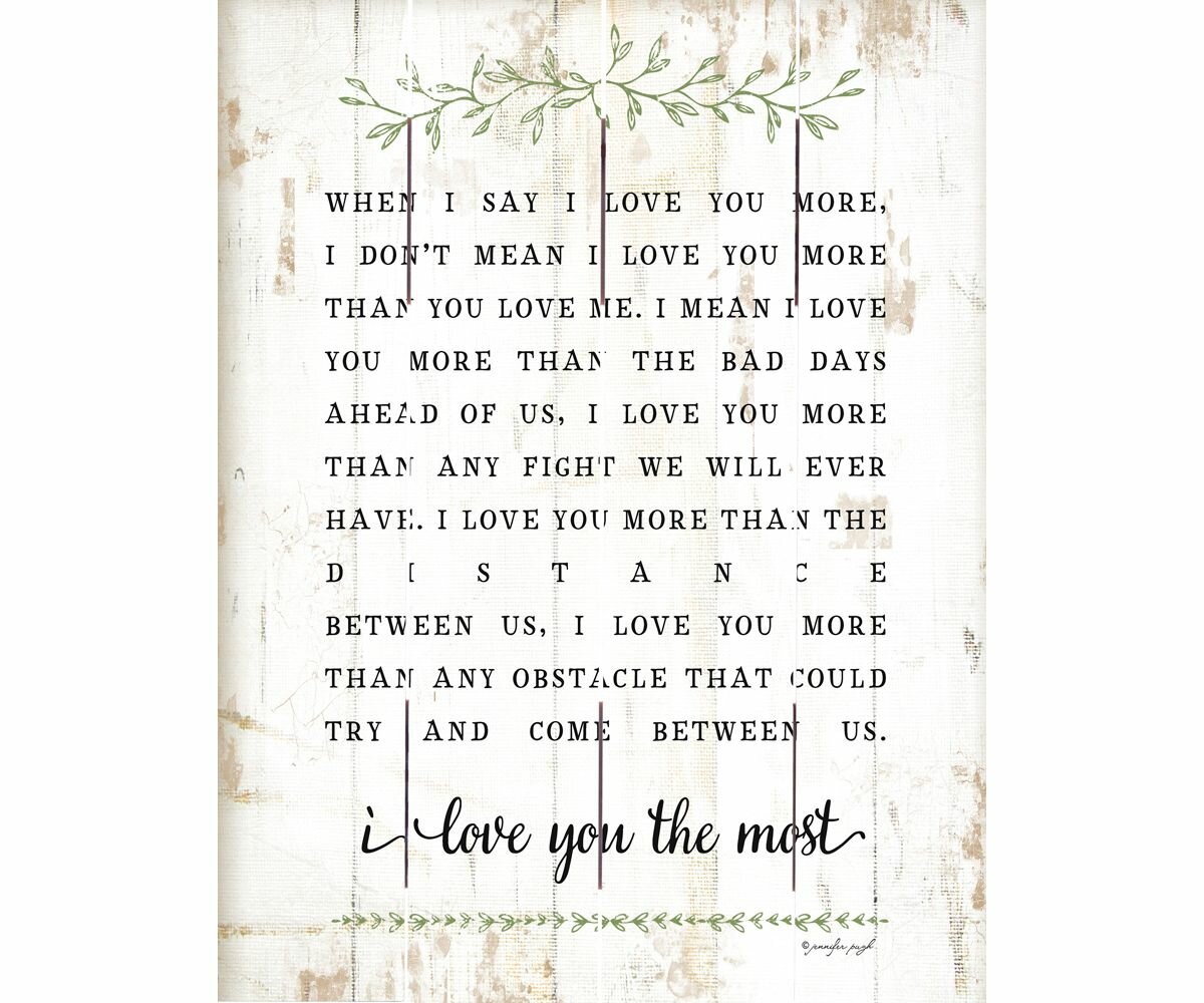 Gracie Oaks I Love You Most Wall Décor | Wayfair