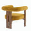 Chaise d'appoint moderne rembourrée avec accoudoirs ronds