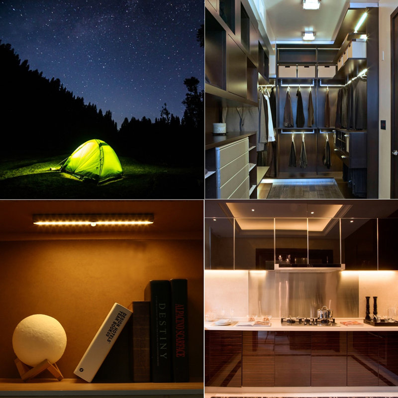 Flexible 6.56 Ft LED Strip with Motion Sensor Controller, Battery Box (Battery not included), 3000K