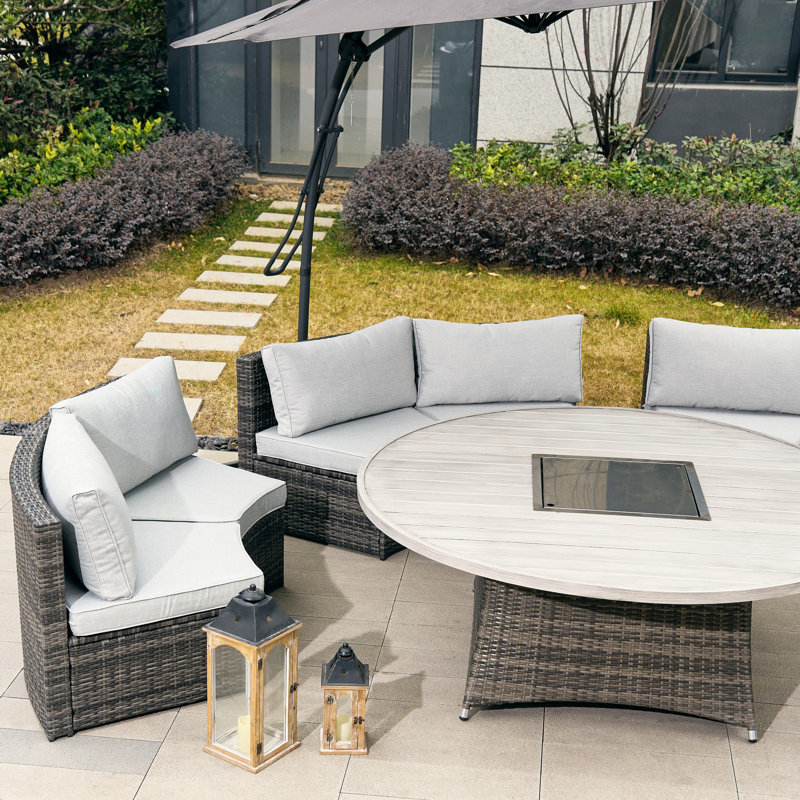 Ensemble de conversation avec foyer extérieur 9 pièces Payten
