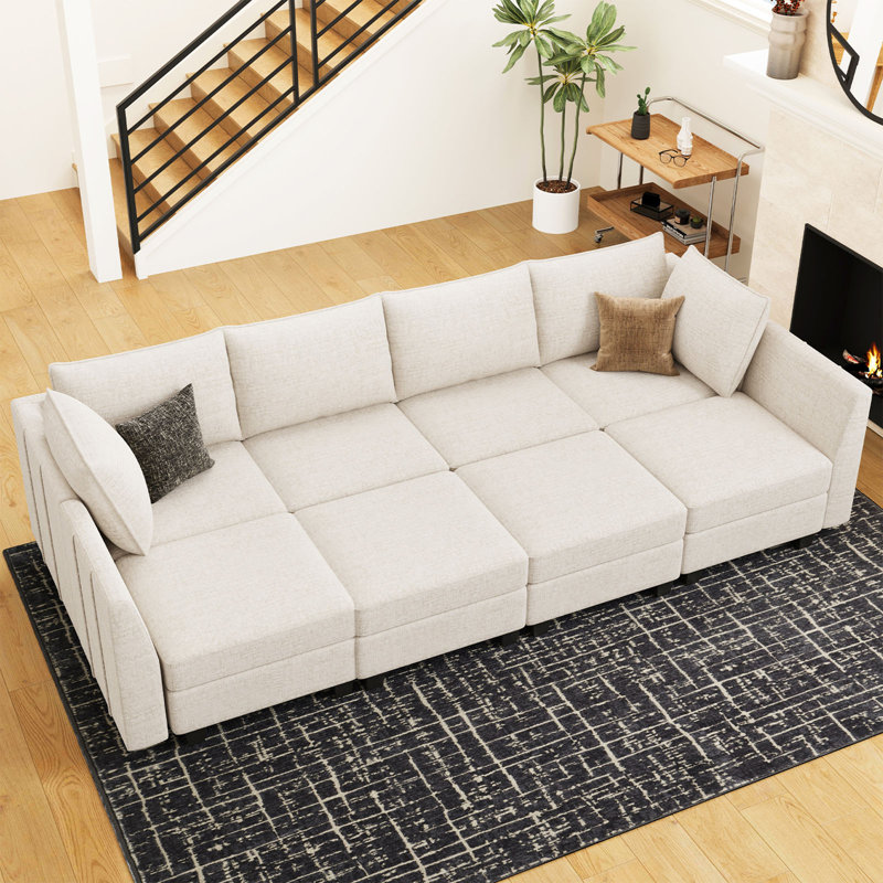 Aurora Chenille Sofa Bed Storage Sleeper Convertible Modular Sofa Sectional Couch With Detachable Washable Cushion For Livingroom Bedroom