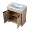 Meuble-lavabo autoportant de 30 pouces avec lavabo en résine et 2 portes d'armoire à fermeture en douceur