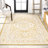 Aaleayah Medallion Textured Weave Yellow/Cream Indoor/Outdoor Rug-261766338