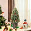 Arbre de Noël artificiel enneigé 18 "avec baies décoratives et pommes de pin pour les décorations de table