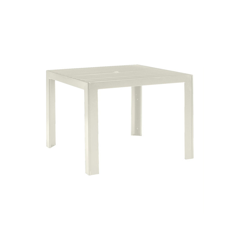 Table de salle à manger en aluminium, Parchemin, l 36 po x L 36 po x H 29,25 po