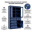 Armoire de cuisine 72 po H, armoire à café moderne avec plateaux de service-1107521961