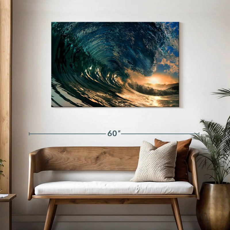 Vue sur les vagues de l'océan Gillard, H 30 po x l 45 po