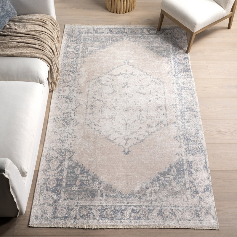 Sol SpinClean Medallion Machine Washable Area Rug, Rectangle 4' x 6'