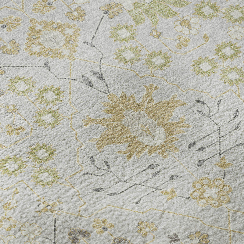 Tapis oriental Guada AMF1009 lavable à la machine de qualité supérieure, Rectangle 9 pi x 12 pi
