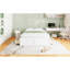Structure de lit plateforme en bois grand format avec 6 tiroirs, blanc-1598000749