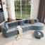 Canapé modulaire de 132 po au design incurvé, canapé modulaire en chenille 2 pièces avec 4 coussins, éponge moelleuse et coussin à ressorts, grand canapé modulaire en éponge pour le salon-1365291321