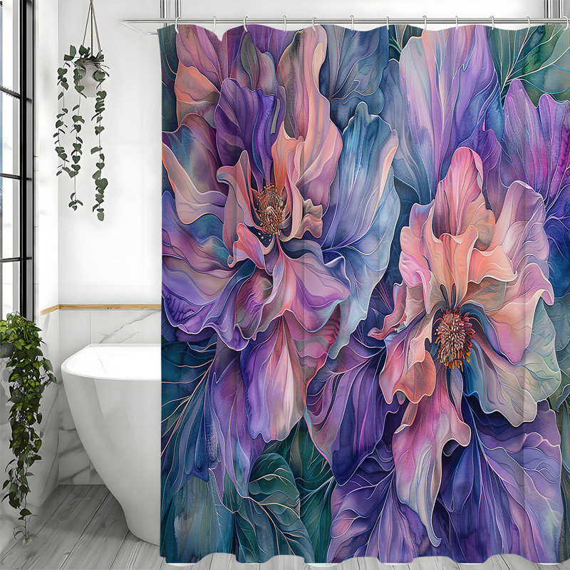 Shower Curtains with Hooks Included