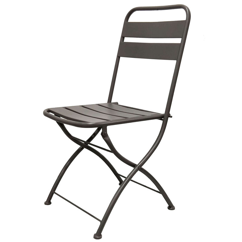 MoretinMarsh Steel Patio Folding Chair Folding Chair Set, Taupe