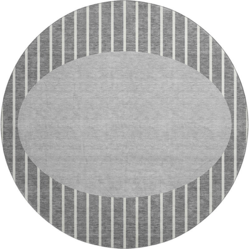 Premium Machine Washable Naglee AMF994 Stripes Rug, Round 8'