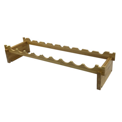 Porte-bouteilles empilable à un niveau - étagère de rangement en bois de bambou naturel pour la cuisine et la cave (compatible avec les pins Millwood