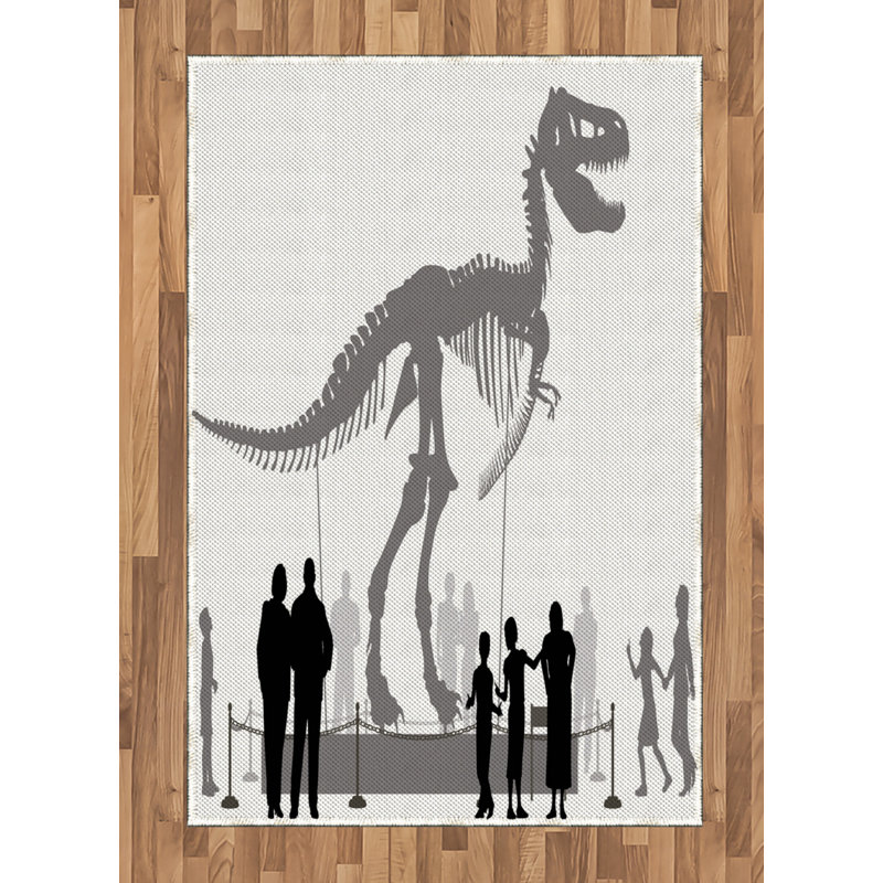 Tapis décoratif en fibre de polyester à haute densité Dinosaur, Rectangle— 4 pi x 5 pi 8 po