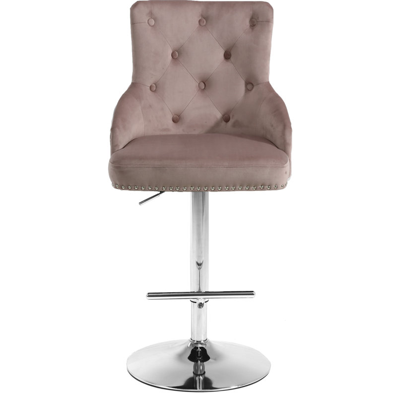 Tabouret Bocana, Rose, Chrome