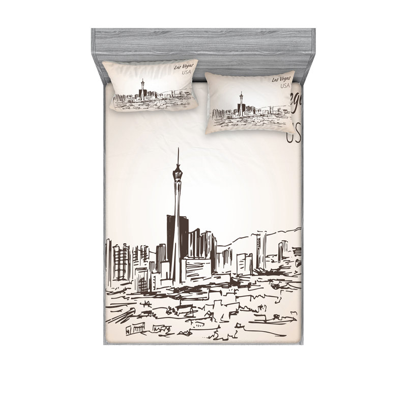 Las Vegas Microfiber Sheet Set, Queen Sheet Set + Fitted Sheet + 2 Pillowcases