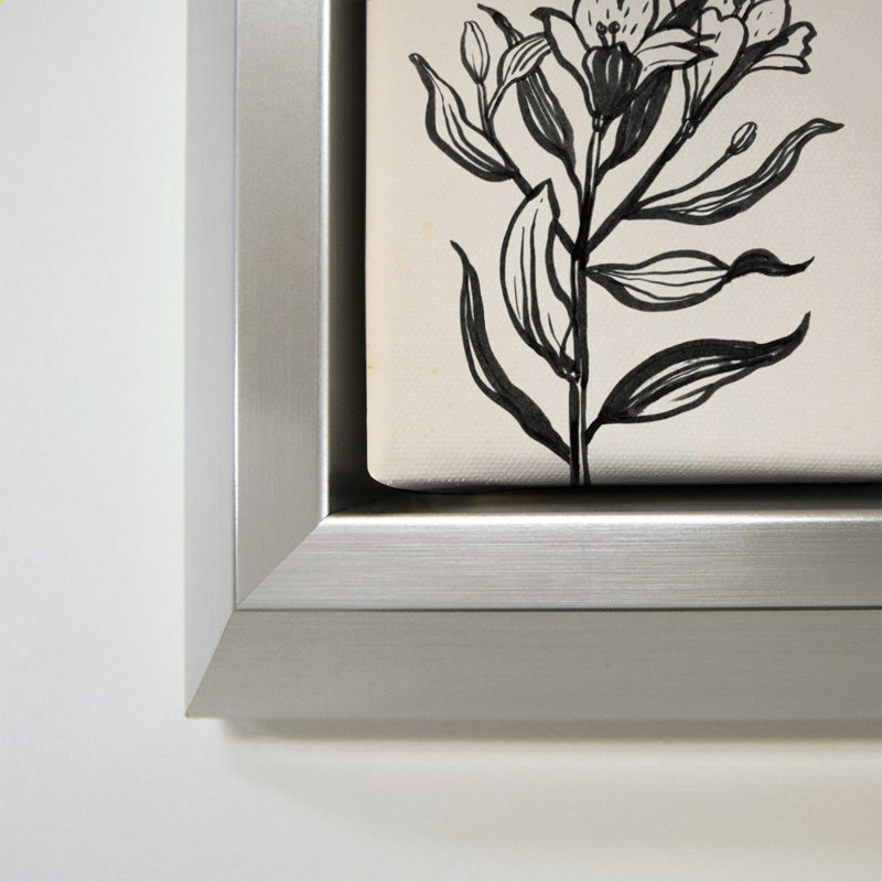 «Ink Flower I Cream» par Sara Zieve Miller - Impression sur toile, 34" H x 34" W, Silver