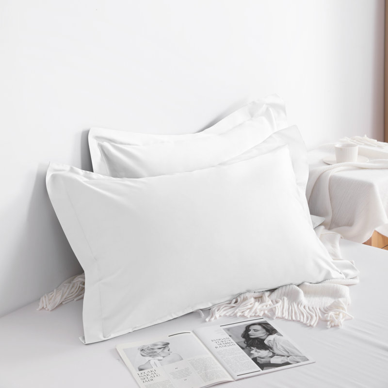 Taie décorative 100% coton , Blanc, Grand lit