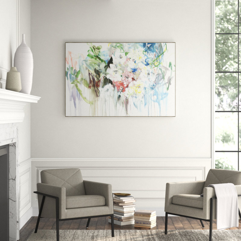 Waltz Of Flowers Print by Sara Brown, 41.5" H x 61.5" W , Glass Coat