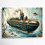 Transport, sous-marin, illustrations, toile brune-384258689
