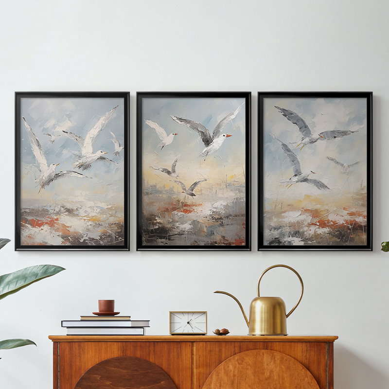 NAUTICAL Series CDLI - 3 pièces sur toile tendue avec châssis encadré, Noir, H 21 po x l 30 po