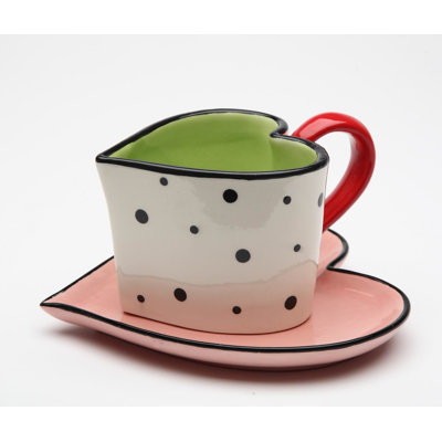 Peguero Ceramic Teacup and Saucer