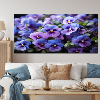 " Purple Pansies Field Vibrant "
