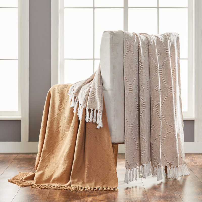 Jeté 100% coton Chester, Cannelle