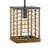 Pendant Light, Braided Burlap Shade, Square Caged Design, Black Metal