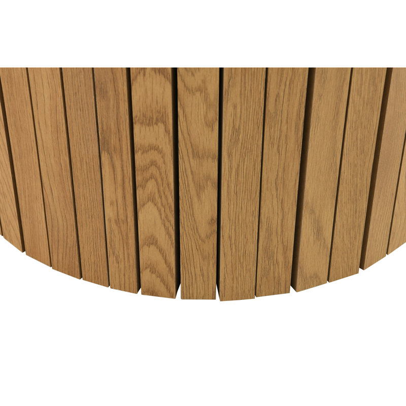 Aviyan Drum Coffee Table, Oak Wood