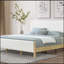 Lit simple moelleux simple blanc moderne avec dossier confortable et structure stable, grand-2145877282