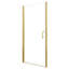 Porte de douche pivotante H 72 po de 1/4 po Verre transparent en or brossé, installation réversible pour les aménagements de salle de bain, conception personnalisable Splash-Proof, fonction