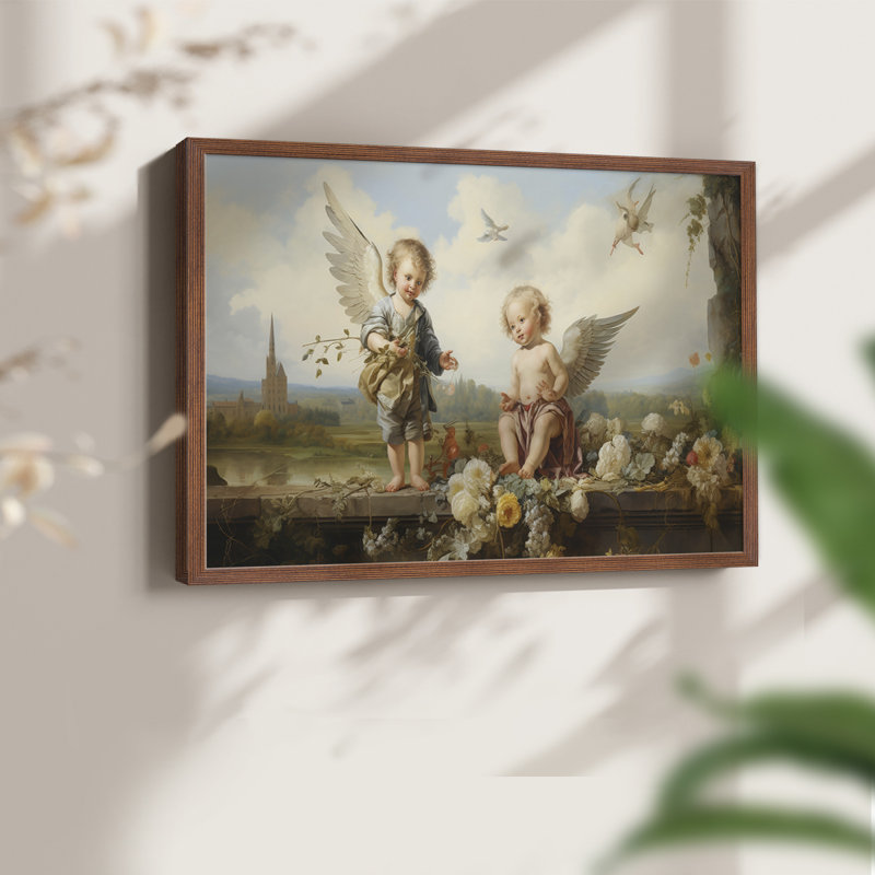 Angels From Above-XXIV - Reproduction encadrée - Restickable, H 22 po x l 28 po, Cadre noyer