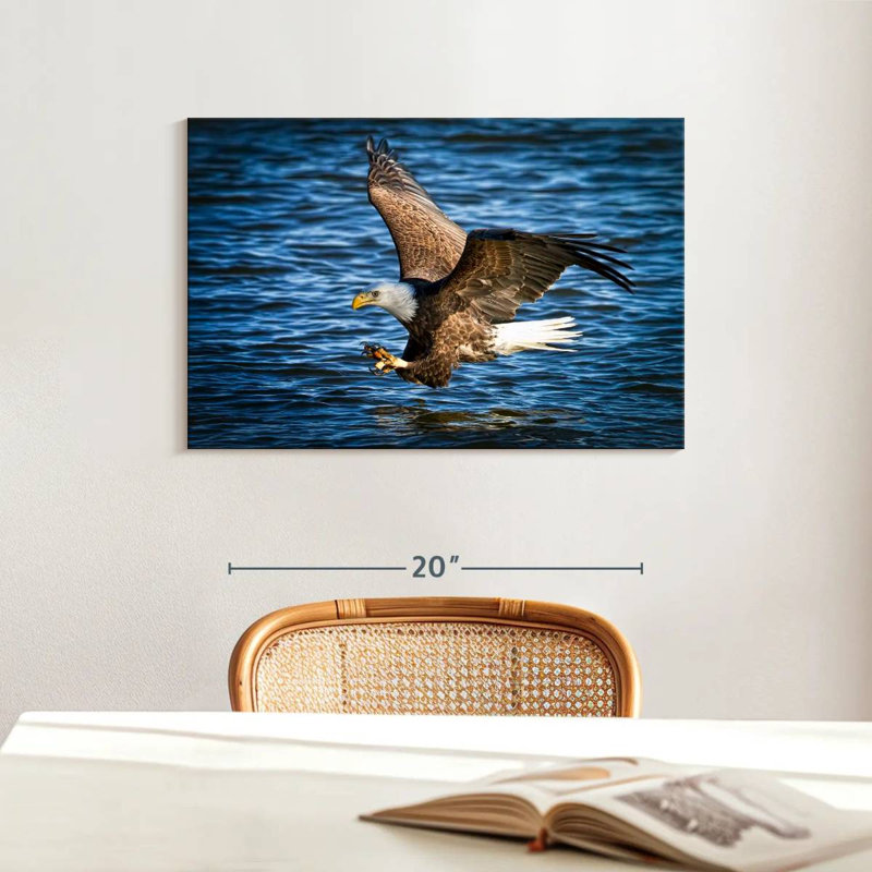 Brampt Bald Eagle Fishing, 16" H x 24" W