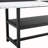 Table And Chair Set. Black Spliced Dining Table With Storage Function In The Middle Of The Table Legs.Paired With White Artificial PU Chairs With Curved Widened Cushion Design.-1555878761