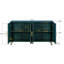 Meuble télé en bois avec armoire de rangement et tablettes réglables, console média pour la chambre à coucher (bleu marine)