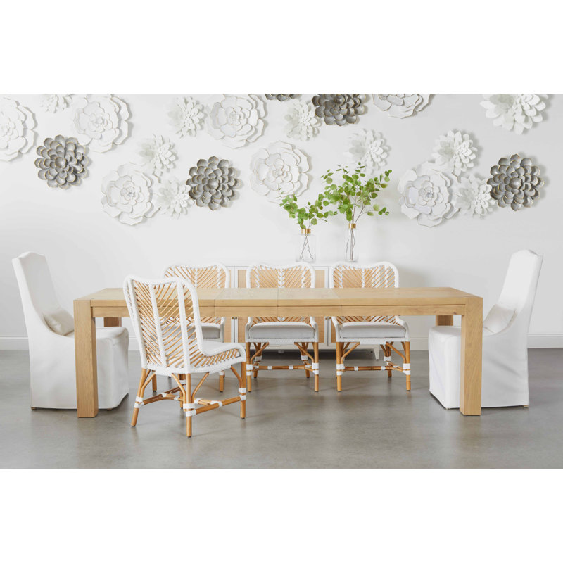 White Wood Parsons Side Chair with Slipcover