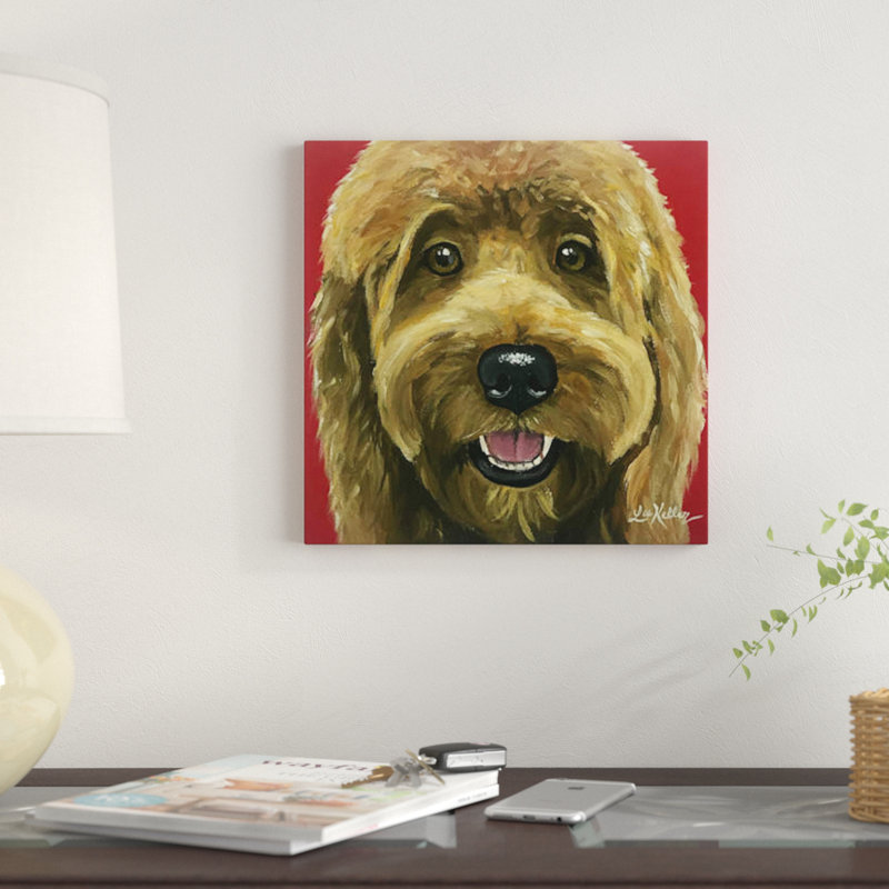 « nikki the goldendoodle », reproduction d’impression sur toile, H 12 po x l 12 po x P 0,75 po, Toile tendue