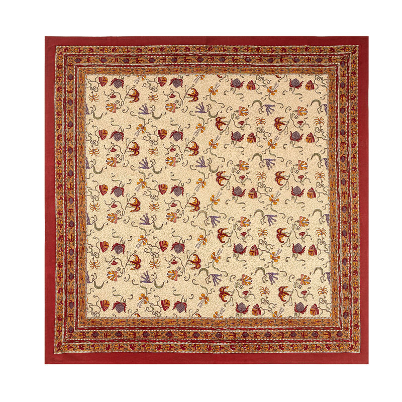 Clowe Tablecloth, 59" Square, Blue/Red