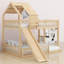 Structure de lit superposé avec glissade et échelle intégrée Wood House-918782129