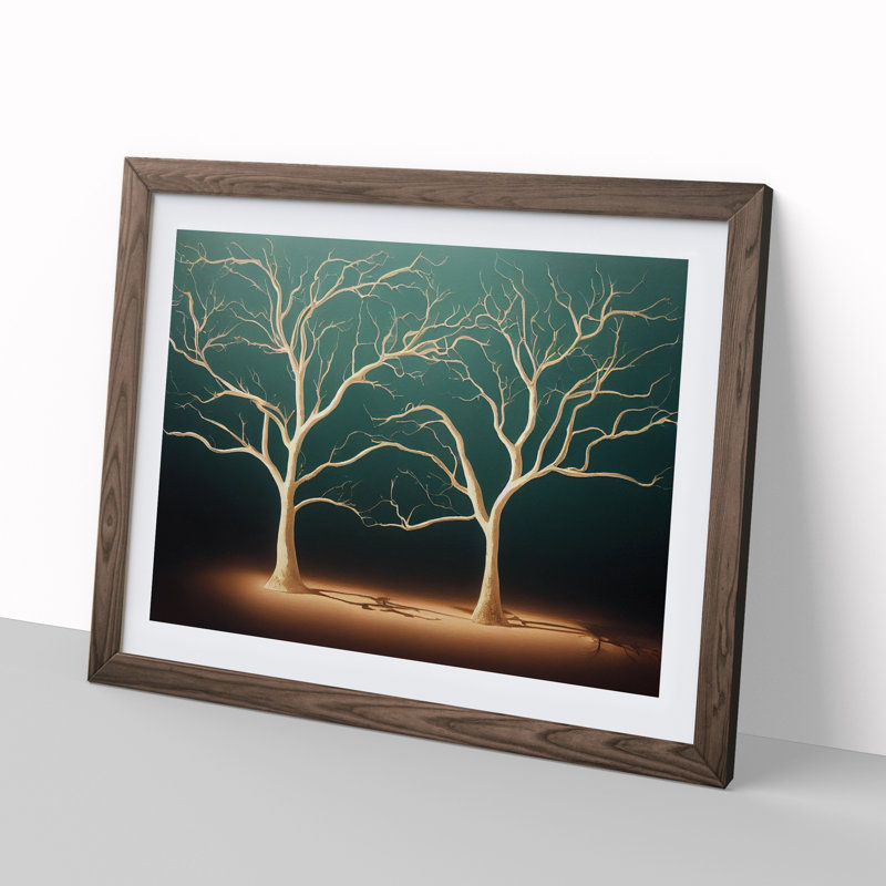 Awesome Trees - Framed Print, 25cm H x 34cm W x 2cm D, Walnut