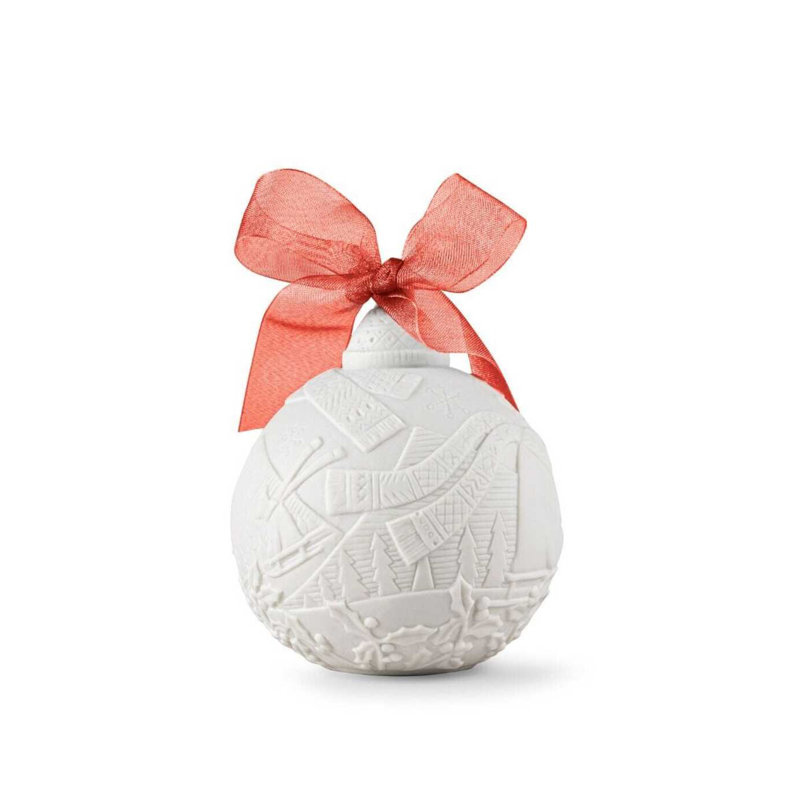 Boule de Noël 2024 Lladro, Blanc /Rouge