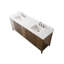 Ensemble de meuble-lavabo autoportant à double cuve 84 po avec plateau en marbre Lavallon-126316242-126316243