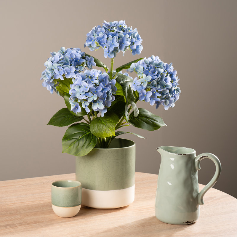 53cm Faux Real Touch Blue Hydrangea